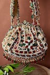 Nayaab By Sonia_Gold Crystals, Beads Rani Embellished Potli Bag _Online_at_Aza_Fashions