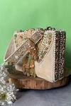 Shop_Nayaab By Sonia_Ivory Crystals, Beads And Embellished Box Clutch Bag _at_Aza_Fashions