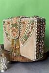 Buy_Nayaab By Sonia_Ivory Crystals, Beads And Embellished Box Clutch Bag _Online_at_Aza_Fashions