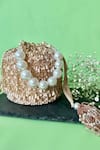 Shop_Nayaab By Sonia_Pink Embroidery Frost Tassel Embellished Bucket Bag _at_Aza_Fashions