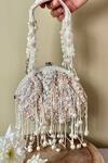 Buy_Nayaab By Sonia_Off White Sequins, Beads, Tassels Enchantment Embellished Potli _at_Aza_Fashions