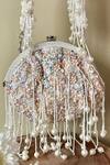 Shop_Nayaab By Sonia_Off White Sequins, Beads, Tassels Enchantment Embellished Potli _at_Aza_Fashions