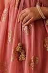 Shop_OMI_Pink Chanderi Embroidered Sequin V Neck Jacket Pant Set_Online_at_Aza_Fashions