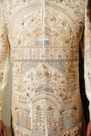 Buy_Soniya G_Cream Lucknowi Embroidery Royal Garden Sherwani _Online_at_Aza_Fashions