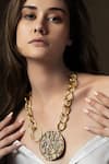 Joules By Radhika_Gold Plated Stone Studded Pendant Necklace _Online_at_Aza_Fashions