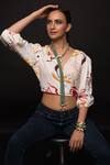 Shop_Queens Jewels_Green Ziva Bead Layered Embellished Tie Necklace _at_Aza_Fashions