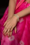 Buy_Queens Jewels_Green Stones Kyra Studded Bangles - Set Of 2 _at_Aza_Fashions