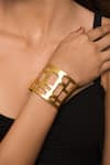 Buy_Queens Jewels_Gold Plated Diva Geometric Cutwork Bracelet _at_Aza_Fashions