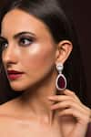 Buy_Queens Jewels_Red American Diamond Arana Drop Earrings _at_Aza_Fashions