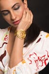 Buy_Queens Jewels_Gold Plated 3d Spiral Bracelet _at_Aza_Fashions