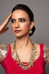 Buy_Queens Jewels_Multi Color Diamonds, Stones Saanvi Navratan Studded Necklace Set _at_Aza_Fashions