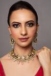 Queens Jewels_Multi Color Stones Suhani Navratan Studded Choker Set _Online_at_Aza_Fashions