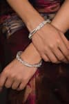Buy_Queens Jewels_Silver Plated Crystals Maryam American Diamond Bangles - Set Of 2 _at_Aza_Fashions