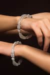 Shop_Queens Jewels_Silver Plated Crystals Maryam American Diamond Bangles - Set Of 2 _at_Aza_Fashions