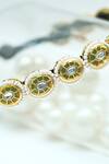 Foot Fuel_Gold Beads, Stones Oval Embellished Broach Hairband _Online_at_Aza_Fashions