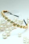 Foot Fuel_Gold Beads, Stones Circular Broach Studded Hairband _Online_at_Aza_Fashions