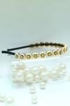 Buy_Foot Fuel_Gold Beads, Stones Circular Broach Studded Hairband 
