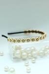 Foot Fuel_Gold Beads, Stones Circular Broach Studded Hairband _Online