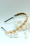Buy_Foot Fuel_Gold Beads, Stones Embellished Oval Broach Hairband _at_Aza_Fashions