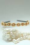 Shop_Foot Fuel_Gold Beads, Stones Embellished Oval Broach Hairband _at_Aza_Fashions
