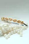 Shop_Foot Fuel_Gold Beads, Stones Embellished Oval Broach Hairband _Online_at_Aza_Fashions