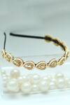 Shop_Foot Fuel_Gold Beads, Stones Embellished Teardrop Broach Hairband 