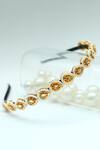 Shop_Foot Fuel_Gold Beads, Stones Teardrop Embellished Broach Hairband 