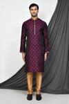 Shop Arihant Rai Sinha Purple Pant Dupion Silk, Kurta Rangela Banarasi Thread, Embroidered And Set Online at Aza Fashions Shop_Arihant Rai Sinha_Purple Pant Dupion Silk, Kurta Rangela Banarasi Thread, Embroidered And Set_Online_at_Aza_Fashions