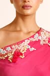 Buy_Garo_Green Silk Muslin Embroidery Floral Asymmetric Neck Ombre Tunic With Palazzo _Online_at_Aza_Fashions