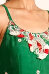 Shop_Garo_Green Silk Muslin Embroidery Floral Placement Hand Kurta Palazzo Set _Online_at_Aza_Fashions