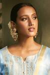 Buy_Maisara Jewelry_Multi Color Embroidery, Pearls Floral Embellished Earrings _at_Aza_Fashions