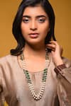 Buy_MAISARA JEWELRY_Gold Plated Beads And Pearl Embellished Layered Necklace _at_Aza_Fashions