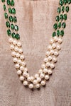 Shop_MAISARA JEWELRY_Gold Plated Beads And Pearl Embellished Layered Necklace _at_Aza_Fashions