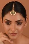 Buy_MAISARA JEWELRY_Green Stone Embellished Maangtikka _at_Aza_Fashions