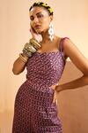 Buy_Aneesh Agarwaal_Purple Beads Square Neck Ikat Print Jumpsuit 
