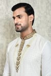 Buy_Aryavir Malhotra_Cream Crystal And Pearl Embellished Mala _Online_at_Aza_Fashions