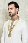 Buy_Aryavir Malhotra_Cream Crystal And Pearl Multi-layered Mala _Online_at_Aza_Fashions