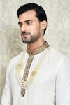 Buy_Aryavir Malhotra_Off White Crystal And Pearl Embellished Layered Mala _Online_at_Aza_Fashions