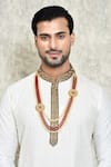 Shop_Aryavir Malhotra_Cream Crystal And Pearls Embellished Mala _at_Aza_Fashions