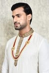 Buy_Aryavir Malhotra_Cream Crystal And Pearls Embellished Mala _Online_at_Aza_Fashions