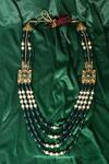 Aryavir Malhotra_Green Crystal And Pearls Multi-layered Mala _Online_at_Aza_Fashions