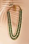 Aryavir Malhotra_Green Crystal And Pearls Multi-layered Mala _Online_at_Aza_Fashions