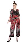 Buy_Whimsical By Shica_Red Crepe V-neck Graphic Bloom Print Jumpsuit _at_Aza_Fashions