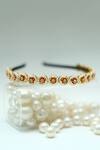 Buy_Foot Fuel_Gold Beads, Stones Studded Round Broach Hairband _Online_at_Aza_Fashions