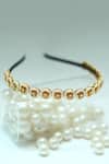 Shop_Foot Fuel_Gold Beads, Stones Studded Round Broach Hairband 