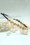 Buy_Foot Fuel_Gold Beads, Stones Embellished Round Broach Hairband 