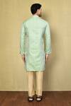 Shop_Arihant Rai Sinha_Green Jacquard, Cotton Embroidery Full Sleeve Woven Kurta Set _at_Aza_Fashions