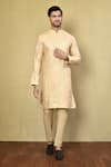 Buy_Arihant Rai Sinha_Gold Kurta Jacquard Woven Set _at_Aza_Fashions