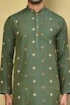 Buy Arihant Rai Sinha Green Cotton Plus Print Kurta With Pyjama Online at Aza Fashions Buy_Arihant Rai Sinha_Green Cotton Plus Print Kurta With Pyjama_Online_at_Aza_Fashions