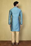 Shop_Arihant Rai Sinha_Blue Cotton Embroidery Miniature Geometric Pattern Kurta Set_at_Aza_Fashions
